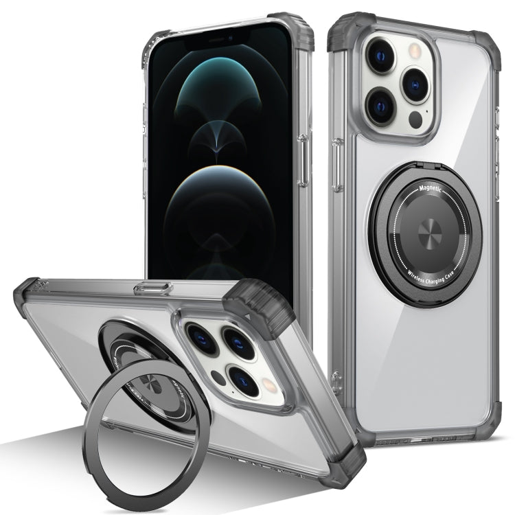 Gold Shield CD Pattern MagSafe Magnetic Phone Case with Rotating Stand, For iPhone 16 Pro Max����...