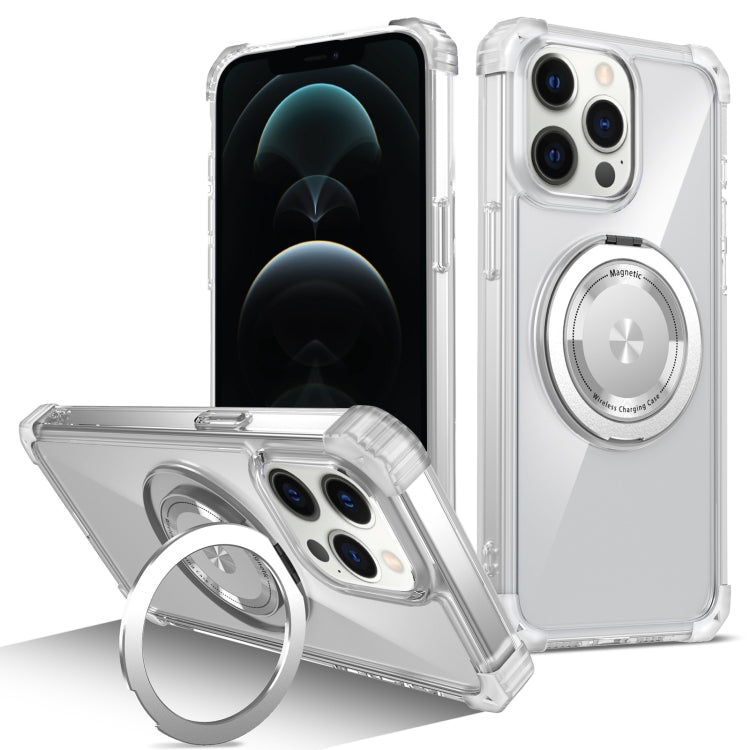 Gold Shield CD Pattern MagSafe Magnetic Phone Case with Rotating Stand, For iPhone 16 Pro Max����...