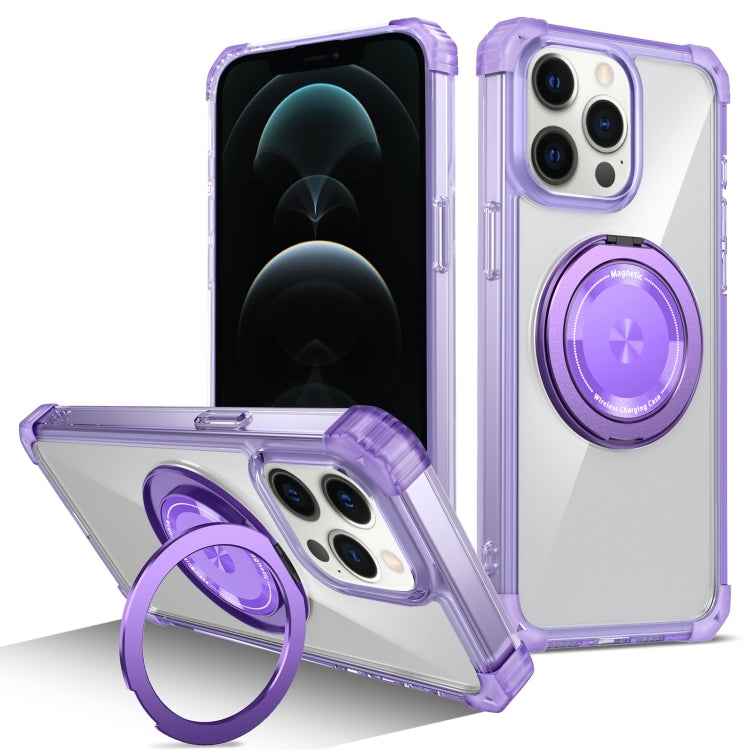 Gold Shield CD Pattern MagSafe Magnetic Phone Case with Rotating Stand, For iPhone 16 Pro Max����...