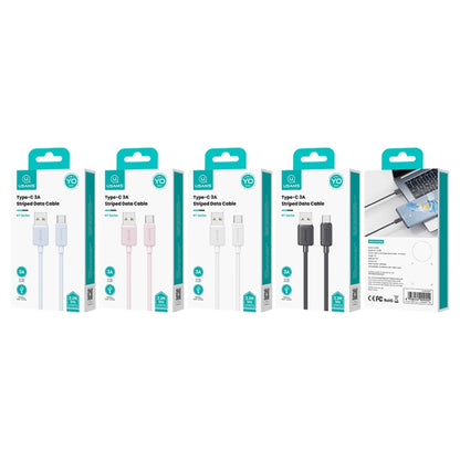 USAMS US-SJ698 USB to USB-C / Type-C 3A Striped Fast Charge Data Cable