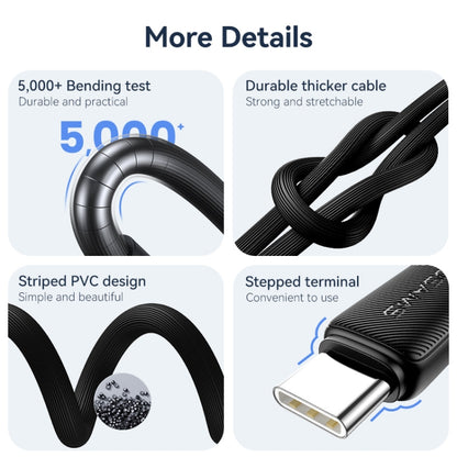 USAMS US-SJ698 USB to USB-C / Type-C 3A Striped Fast Charge Data Cable