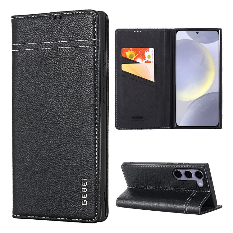 GEBEI Top-grain Horizontal Flip Leather Phone Case, For Samsung Galaxy S25 5G��������������������...