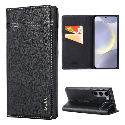 GEBEI Top-grain Horizontal Flip Leather Phone Case, For Samsung Galaxy S25 5G��������������������...
