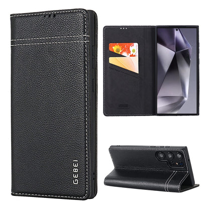 GEBEI Top-grain Horizontal Flip Leather Phone Case, For Samsung Galaxy S25 5G��������������������...