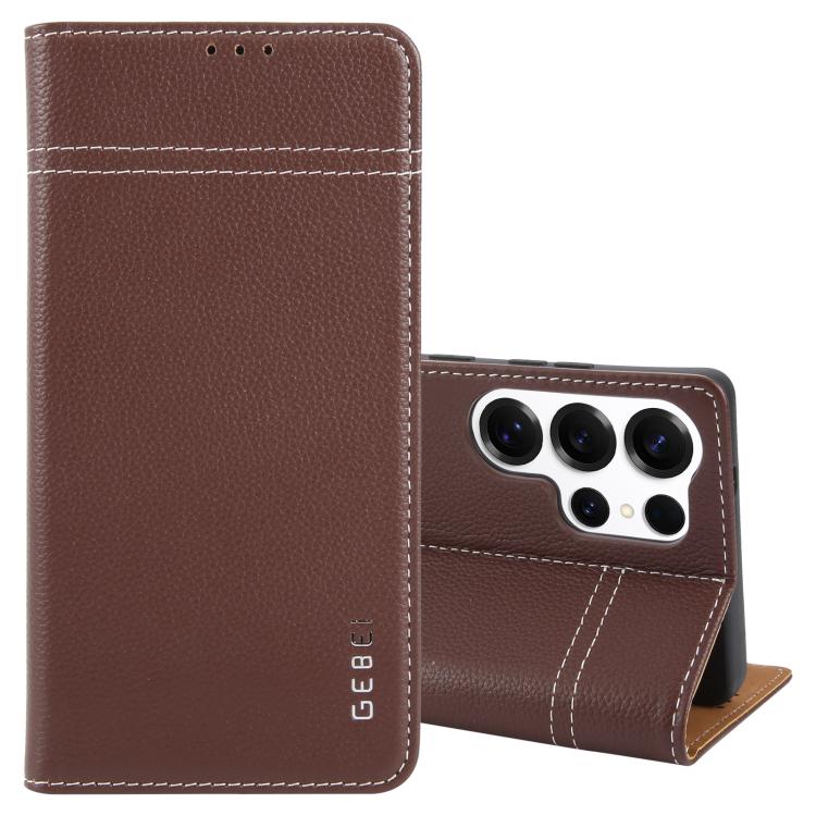 GEBEI Top-grain Horizontal Flip Leather Phone Case