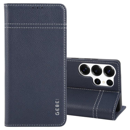 GEBEI Top-grain Horizontal Flip Leather Phone Case