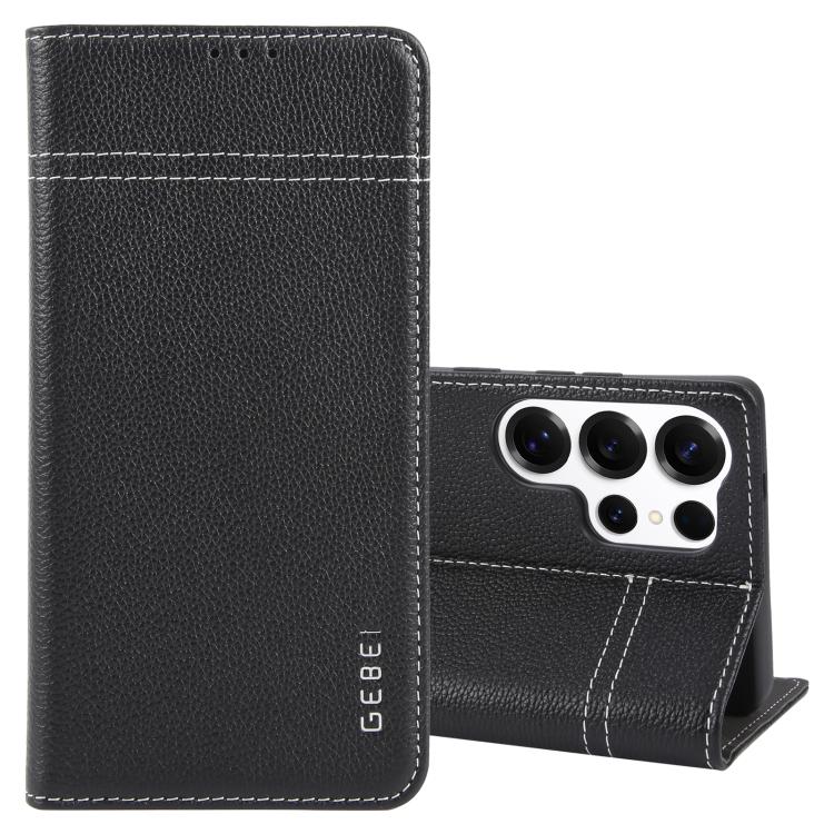 GEBEI Top-grain Horizontal Flip Leather Phone Case
