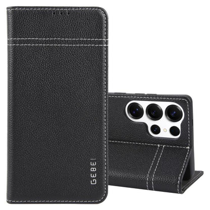 GEBEI Top-grain Horizontal Flip Leather Phone Case