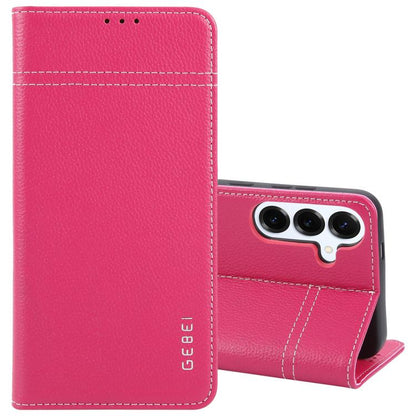 GEBEI Top-grain Horizontal Flip Leather Phone Case, For Samsung Galaxy S25 5G��������������������...