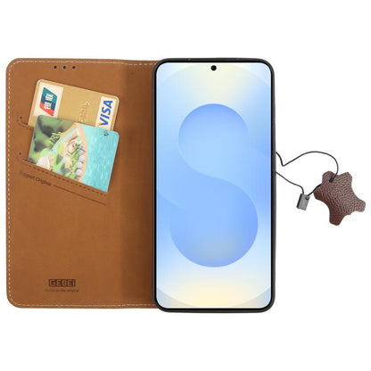 GEBEI Top-grain Horizontal Flip Leather Phone Case, For Samsung Galaxy S25 5G��������������������...