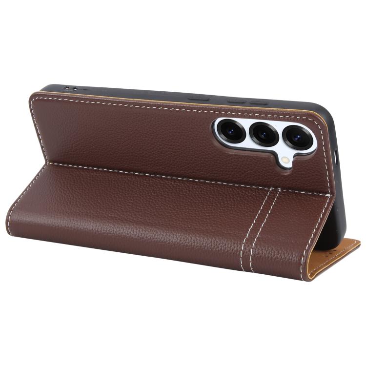 GEBEI Top-grain Horizontal Flip Leather Phone Case, For Samsung Galaxy S25 5G��������������������...