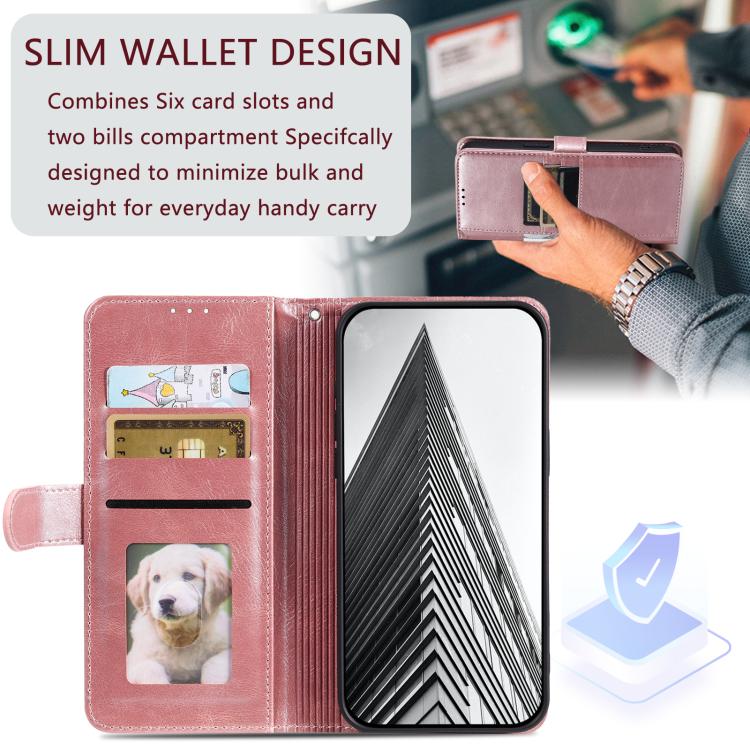 Simple 6-Card Wallet Leather Phone Case, For iPhone 16e, For iPhone 16 Pro Max, For iPhone 16 Pro...