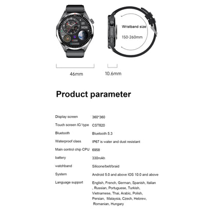 GTS4/LT09 1.5 inch IP67 Fitness Wellness Smart Watch Support Bluetooth Call / Sleep / Blood Oxyge...