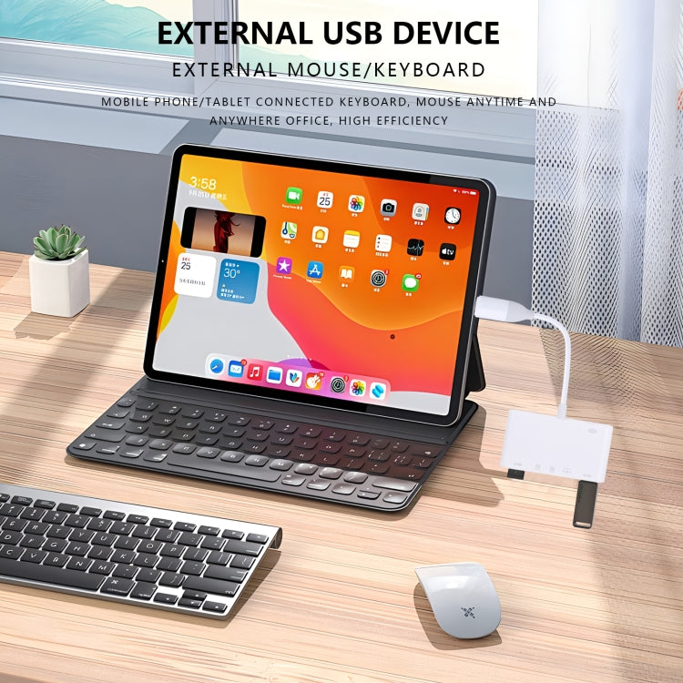 AJ-108PRO 6 in 2 USB-C / Type-C + 8 Pin Interface Multi-function Camera Card Reader��������������...