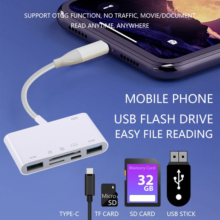 AJ-108PRO 6 in 2 USB-C / Type-C + 8 Pin Interface Multi-function Camera Card Reader��������������...