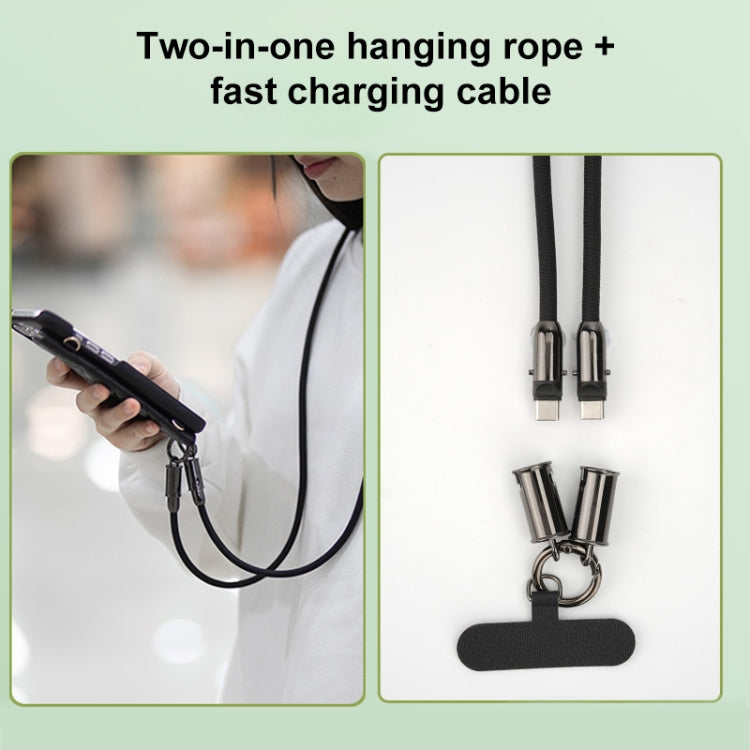 Data Cable Phone Anti-lost Crossbody Lanyard, Length: 1.2m, Type-C to 8 Pin Silicone�������������...