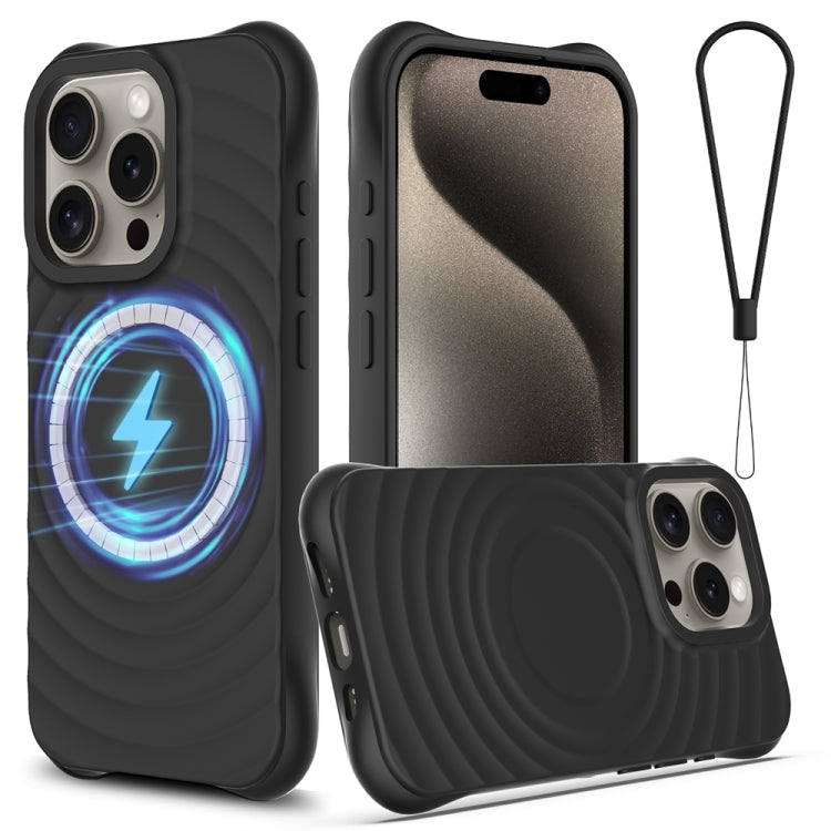 Wave Texture MagSafe Magnetic Liquid Silicone Phone Case
