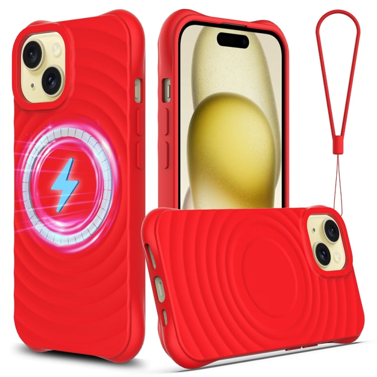 Wave Texture MagSafe Magnetic Liquid Silicone Phone Case