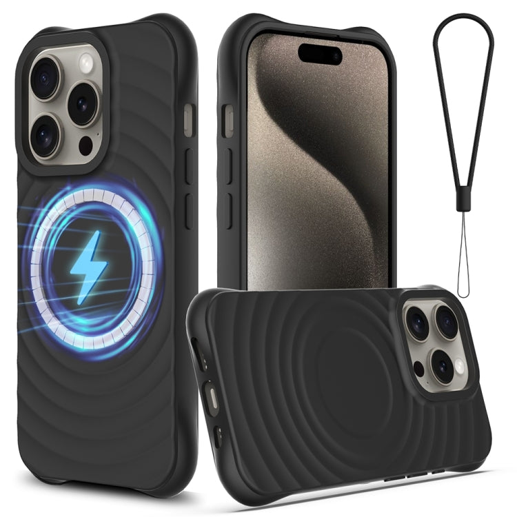Wave Texture MagSafe Magnetic Liquid Silicone Phone Case