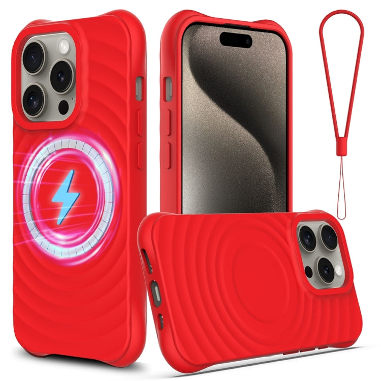 Wave Texture MagSafe Magnetic Liquid Silicone Phone Case