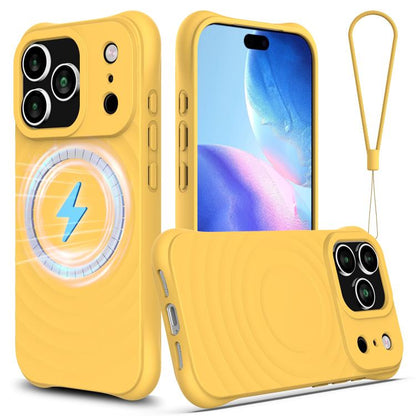 Wave Texture MagSafe Magnetic Liquid Silicone Phone Case