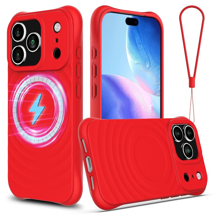 Wave Texture MagSafe Magnetic Liquid Silicone Phone Case