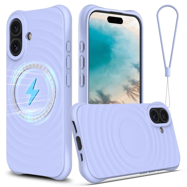 Wave Texture MagSafe Magnetic Liquid Silicone Phone Case