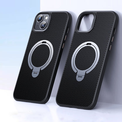 Double Ring MagSafe Holder Carbon Fiber Phone Case, For iPhone 16 Pro Max, For iPhone 16 Pro�����...