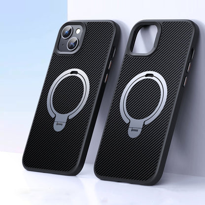 Double Ring MagSafe Holder Carbon Fiber Phone Case, For iPhone 16 Pro Max, For iPhone 16 Pro�����...