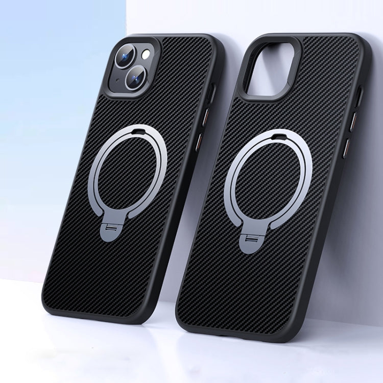 Double Ring MagSafe Holder Carbon Fiber Phone Case, For iPhone 16 Pro Max, For iPhone 16 Pro�����...