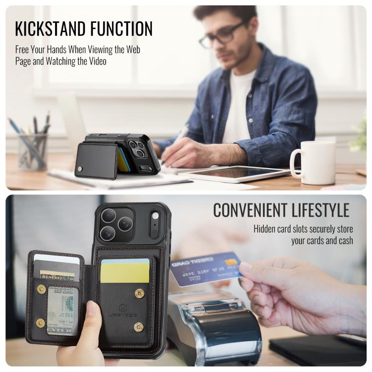 JEEHOOD J05 Business Magnetic Style RFID Leather Phone Case