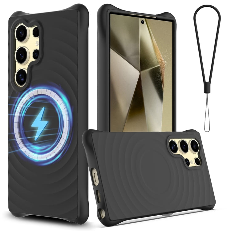 Wave Texture MagSafe Magnetic Liquid Silicone Phone Case, For Samsung Galaxy S25 5G��������������...