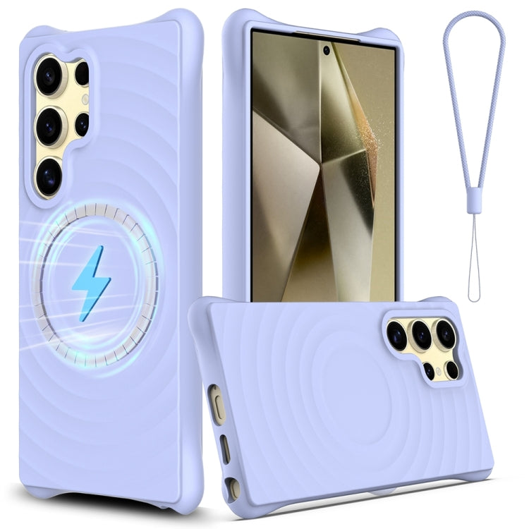 Wave Texture MagSafe Magnetic Liquid Silicone Phone Case, For Samsung Galaxy S25 5G��������������...