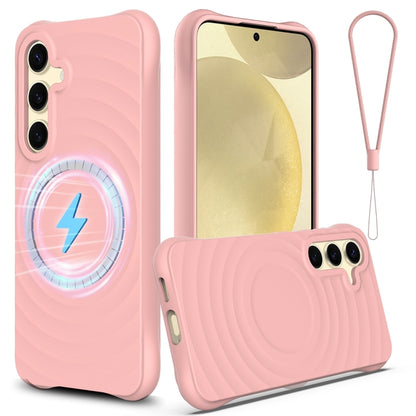 Wave Texture MagSafe Magnetic Liquid Silicone Phone Case, For Samsung Galaxy S25 5G��������������...