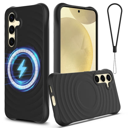 Wave Texture MagSafe Magnetic Liquid Silicone Phone Case, For Samsung Galaxy S25 5G��������������...