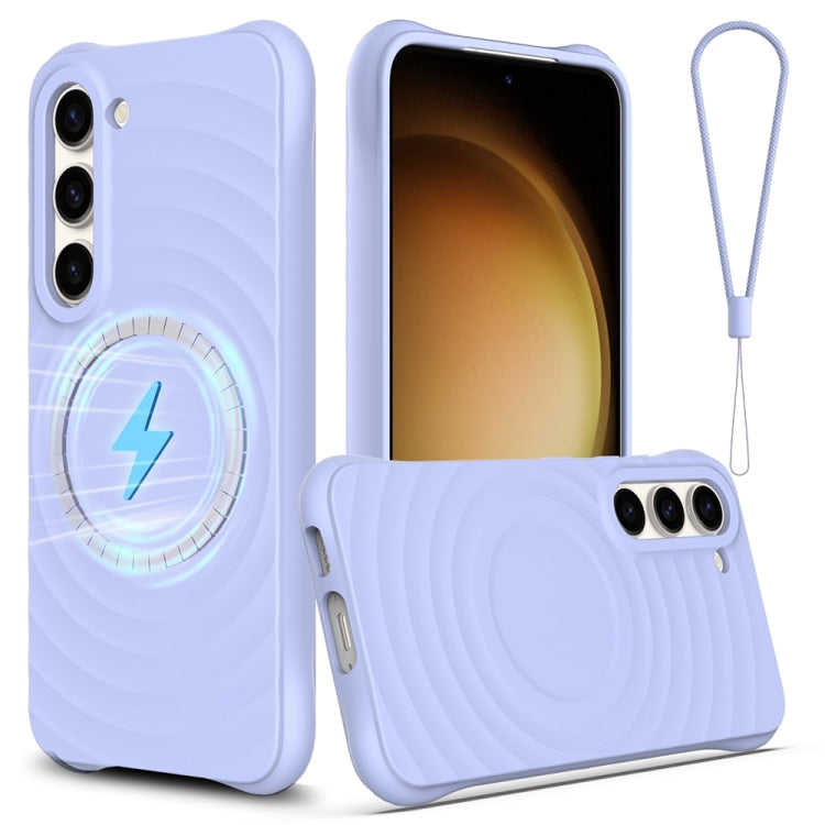 Wave Texture MagSafe Magnetic Liquid Silicone Phone Case, For Samsung Galaxy S25 5G��������������...
