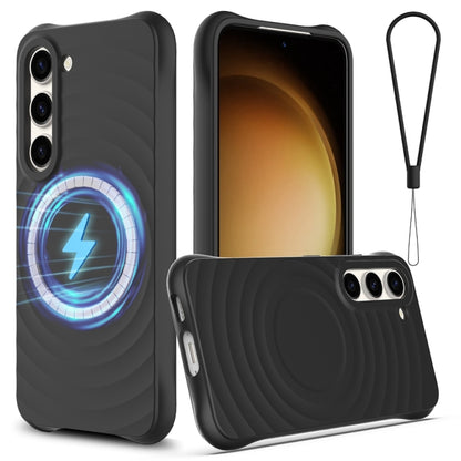 Wave Texture MagSafe Magnetic Liquid Silicone Phone Case, For Samsung Galaxy S25 5G��������������...