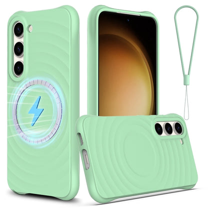 Wave Texture MagSafe Magnetic Liquid Silicone Phone Case, For Samsung Galaxy S25 5G��������������...