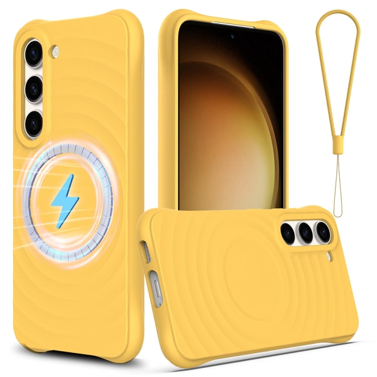 Wave Texture MagSafe Magnetic Liquid Silicone Phone Case, For Samsung Galaxy S25 5G��������������...