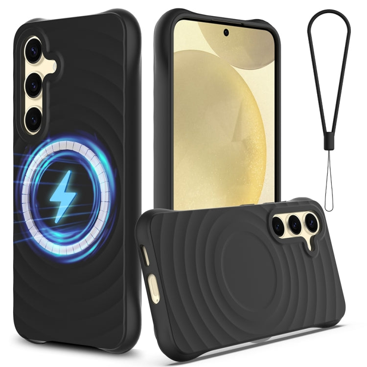 Wave Texture MagSafe Magnetic Liquid Silicone Phone Case, For Samsung Galaxy S25 5G��������������...