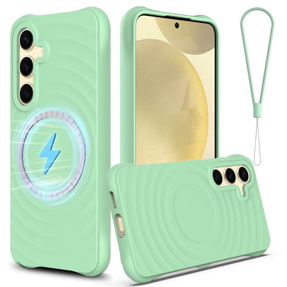 Wave Texture MagSafe Magnetic Liquid Silicone Phone Case, For Samsung Galaxy S25 5G��������������...