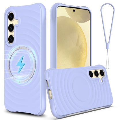 Wave Texture MagSafe Magnetic Liquid Silicone Phone Case, For Samsung Galaxy S25 5G��������������...