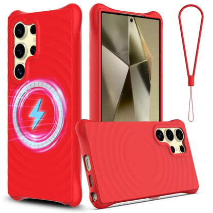 Wave Texture MagSafe Magnetic Liquid Silicone Phone Case, For Samsung Galaxy S25 5G��������������...