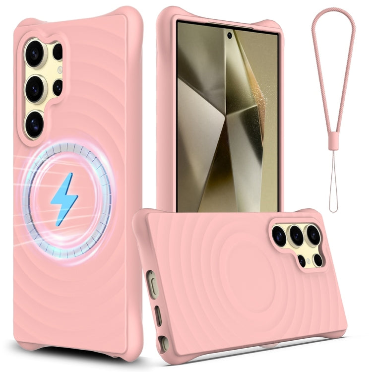 Wave Texture MagSafe Magnetic Liquid Silicone Phone Case, For Samsung Galaxy S25 5G��������������...