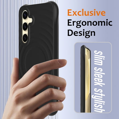 Wave Texture MagSafe Magnetic Liquid Silicone Phone Case, For Samsung Galaxy S25 5G��������������...