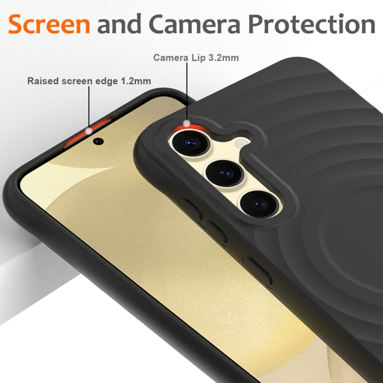 Wave Texture MagSafe Magnetic Liquid Silicone Phone Case, For Samsung Galaxy S25 5G��������������...