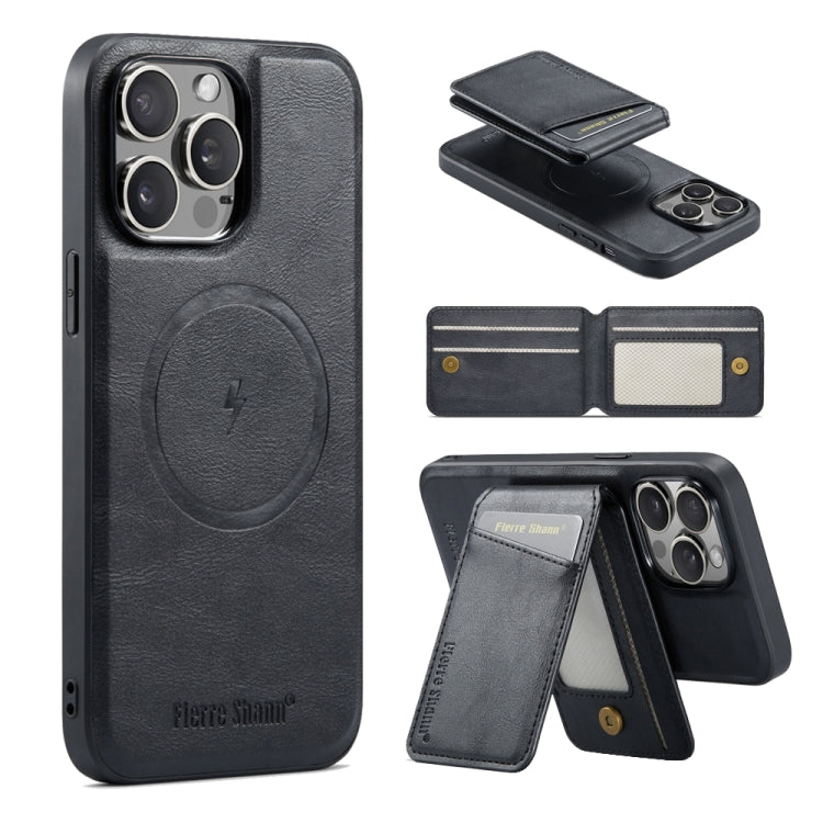 Fierre Shann Cowhide Vertical Flip Magnetic Card Holder Phone Case, For iPhone 12 Pro Max��������...