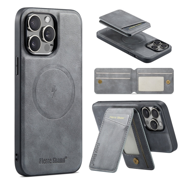 Fierre Shann Cowhide Vertical Flip Magnetic Card Holder Phone Case, For iPhone 12 Pro Max��������...