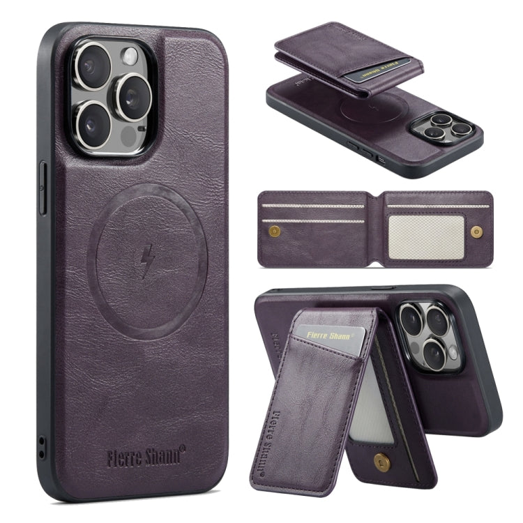 Fierre Shann Cowhide Vertical Flip Magnetic Card Holder Phone Case, For iPhone 12 Pro Max��������...