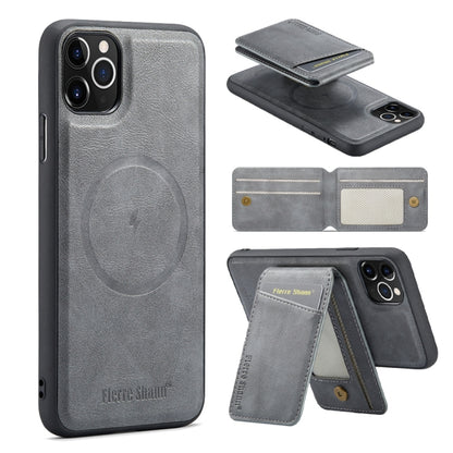 Fierre Shann Cowhide Vertical Flip Magnetic Card Holder Phone Case, For iPhone 12 Pro Max��������...